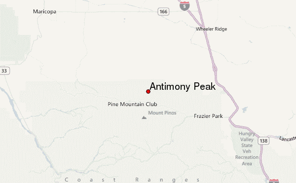 Antimony Peak Location Map
