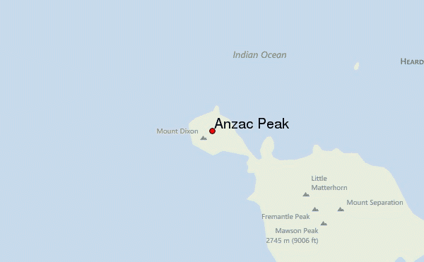 Anzac Peak Location Map