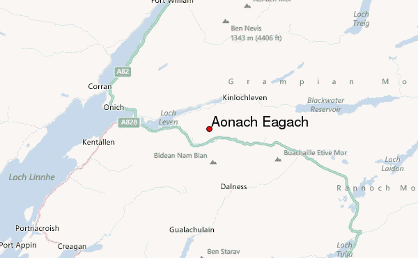Aonach Eagach Location Map