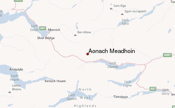 Aonach Meadhoin Location Map