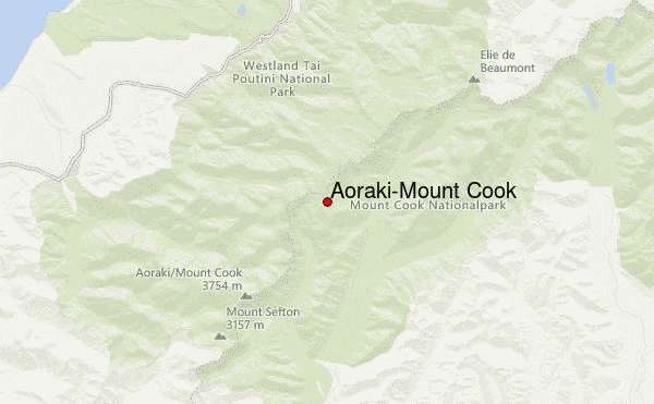 Aoraki/Mount Cook Location Map
