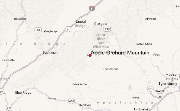Apple Orchard Mountain Location Map