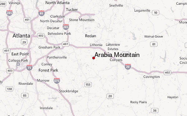 Arabia Mountain Location Map