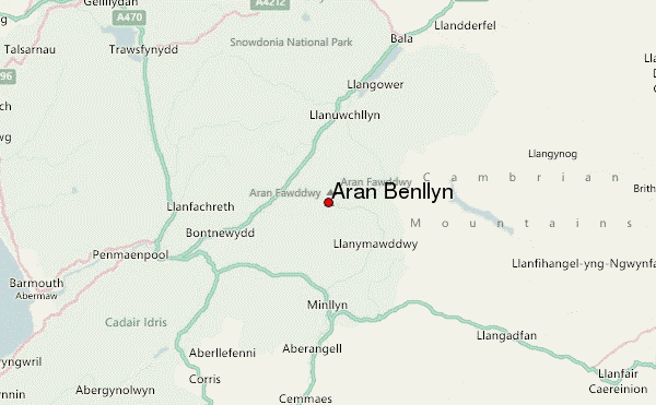 Aran Benllyn Location Map