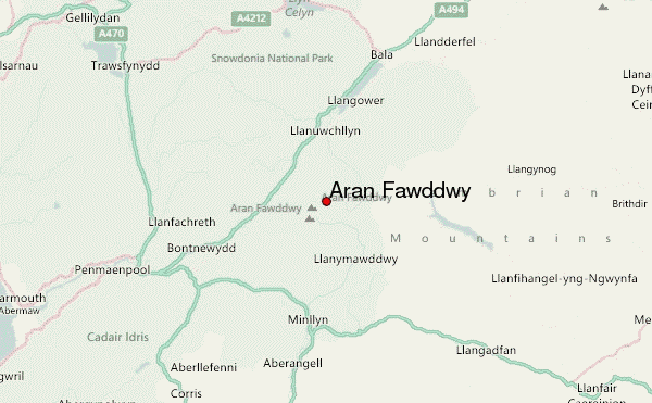 Aran Fawddwy Location Map