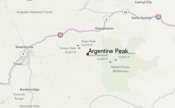 Argentine Peak Location Map