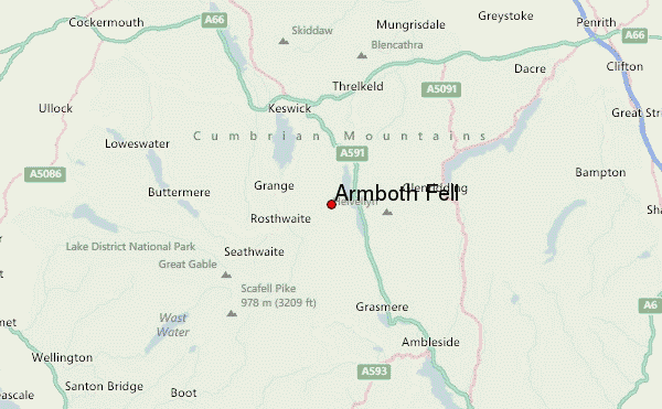 Armboth Fell Location Map