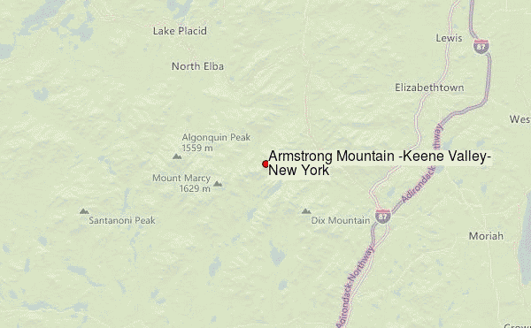 Armstrong Mountain (Keene Valley, New York) Location Map