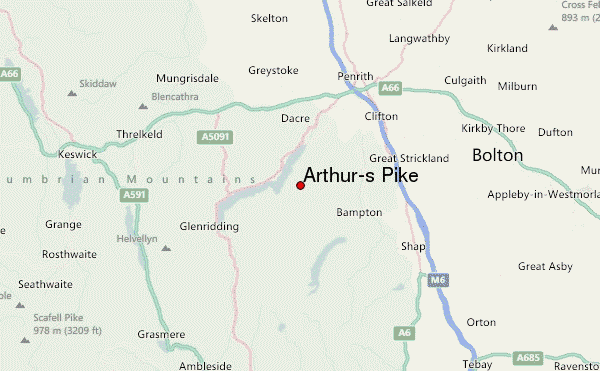 Arthur's Pike Location Map