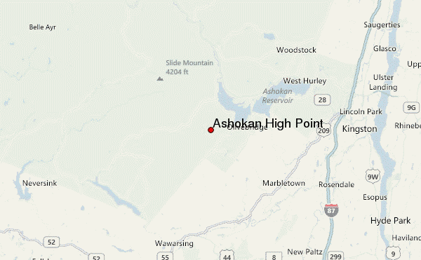 Ashokan High Point Location Map
