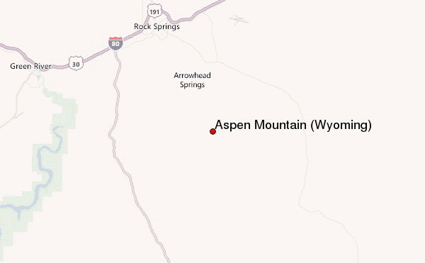 Aspen Mountain (Wyoming) Location Map