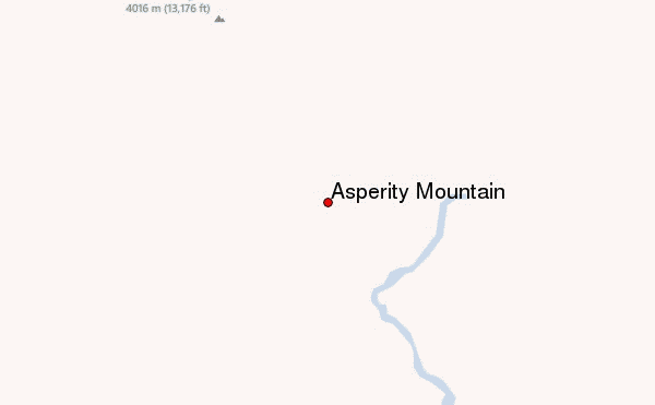 Asperity Mountain Location Map