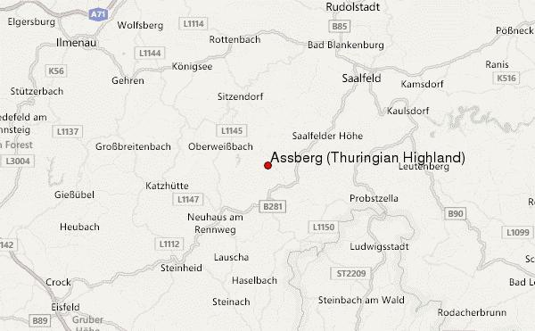 Assberg (Thuringian Highland) Location Map
