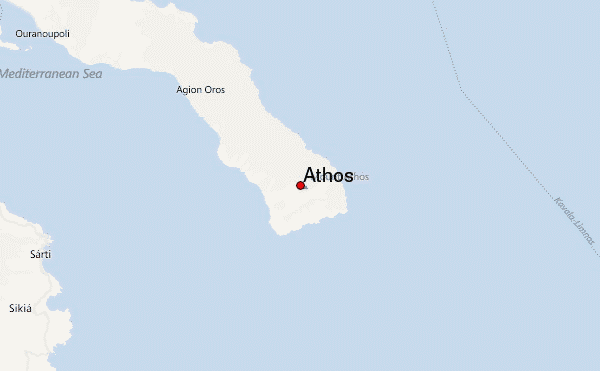Athos Location Map