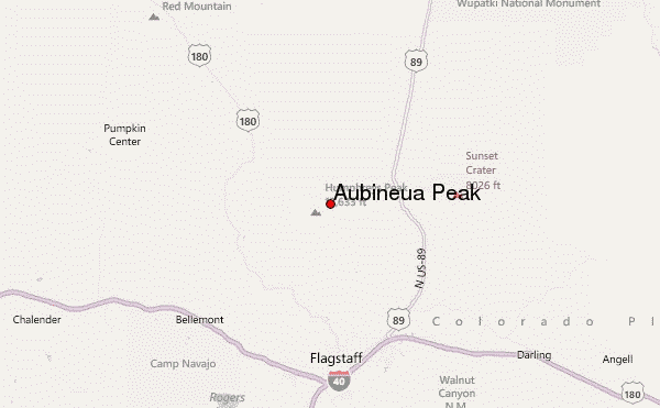 Aubineua Peak Location Map