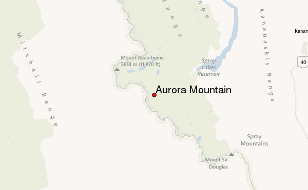 Aurora Mountain Location Map