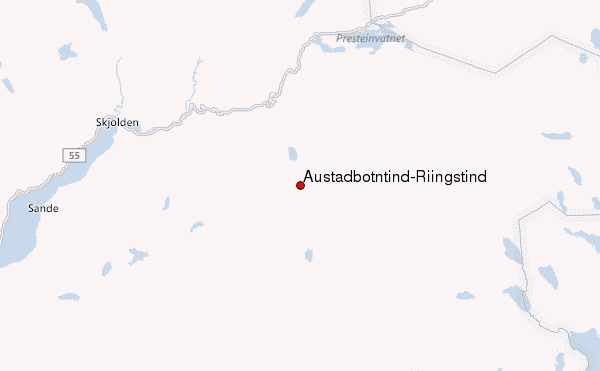 Austadbotntind-Riingstind Location Map