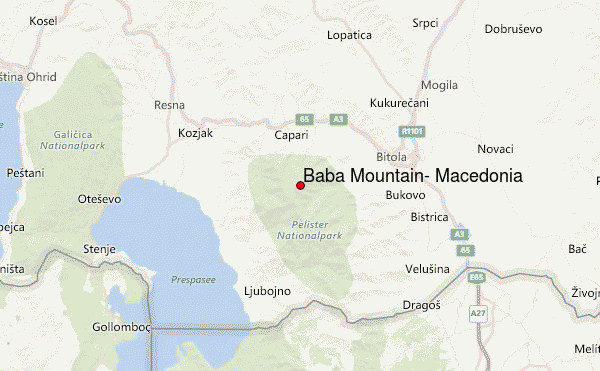 Baba Mountain, Macedonia Location Map