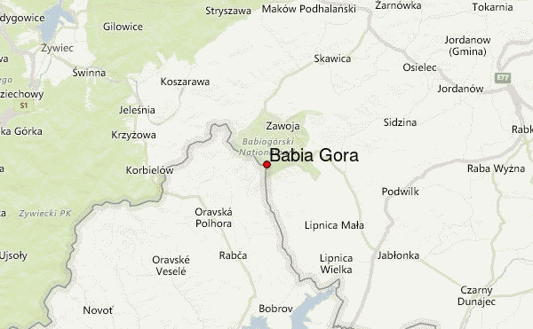 Babia Góra Location Map