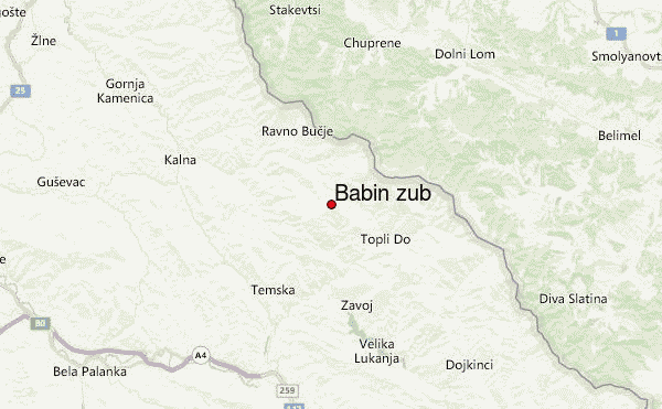 Babin zub Location Map