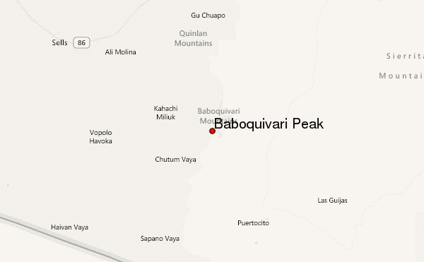 Baboquivari Peak Location Map