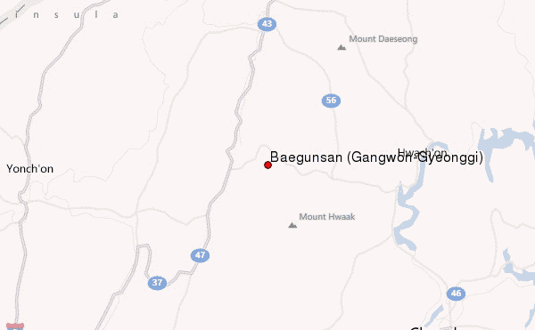 Baegunsan (Gangwon/Gyeonggi) Location Map