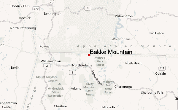 Bakke Mountain Location Map