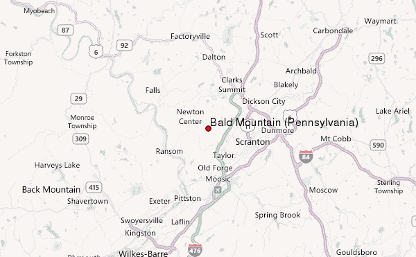 Bald Mountain (Pennsylvania) Location Map