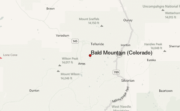 Bald Mountain (Colorado) Location Map