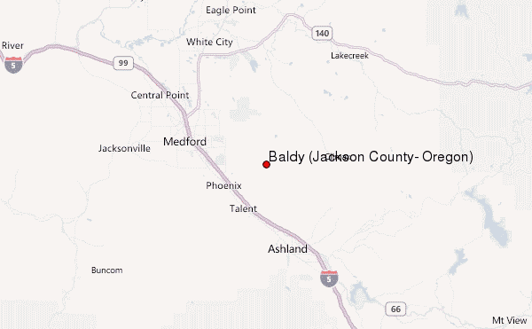 Baldy (Jackson County, Oregon) Location Map