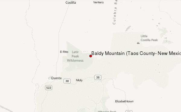 Baldy Mountain (Taos County, New Mexico) Location Map
