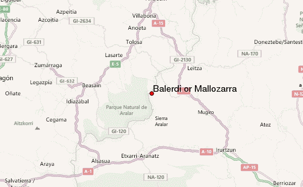 Balerdi or Mallozarra Location Map