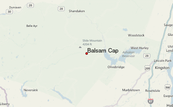 Balsam Cap Location Map