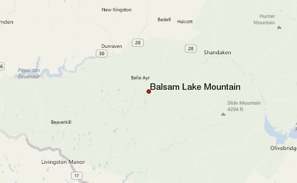 Balsam Lake Mountain Location Map