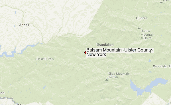Balsam Mountain (Ulster County, New York) Location Map