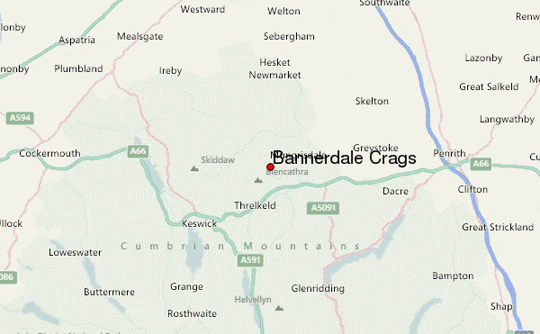 Bannerdale Crags Location Map