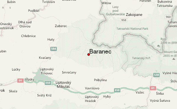 Baranec Location Map