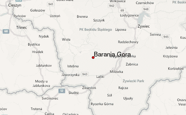 Barania Góra Location Map