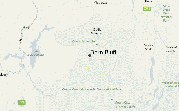 Barn Bluff Location Map
