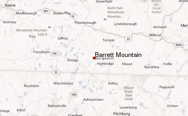 Barrett Mountain Location Map