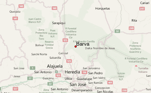 Barva Location Map