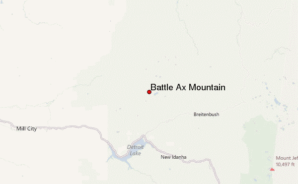 Battle Ax Mountain Location Map