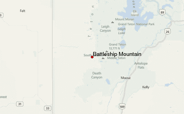 Battleship Mountain Location Map