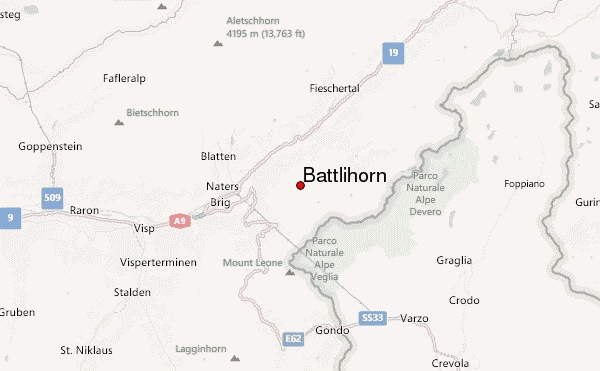 Bättlihorn Location Map