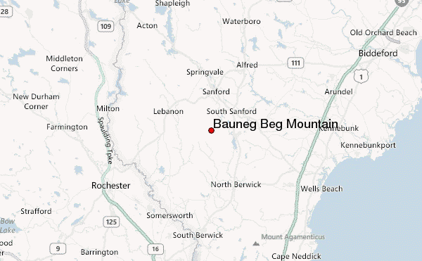 Bauneg Beg Mountain Location Map