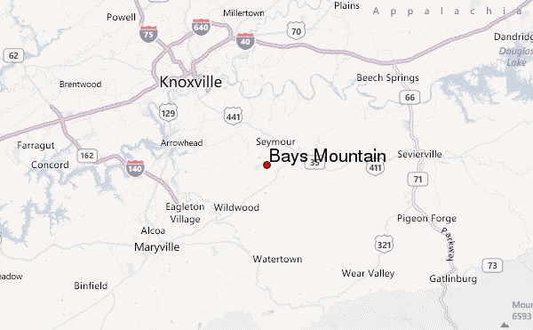 Bays Mountain Location Map