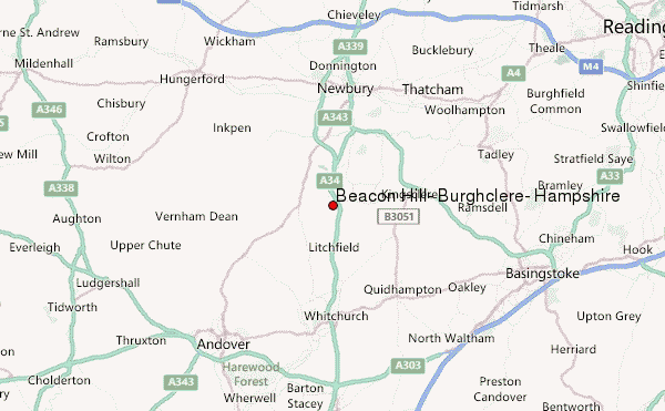 Beacon Hill, Burghclere, Hampshire Location Map