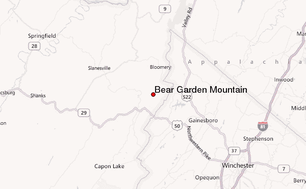 Bear Garden Mountain Location Map