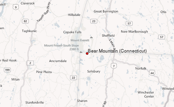 Bear Mountain (Connecticut) Location Map