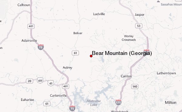 Bear Mountain (Georgia) Location Map